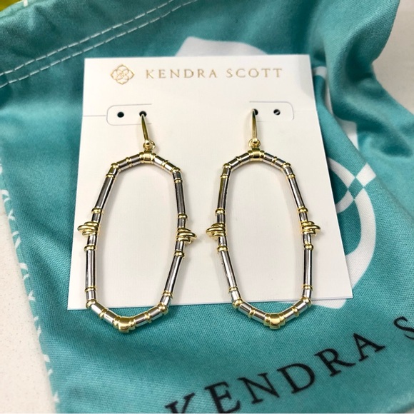 NWT - Kendra Scott Essie Mixed Metal Open Frame Earrings - Picture 4 of 6